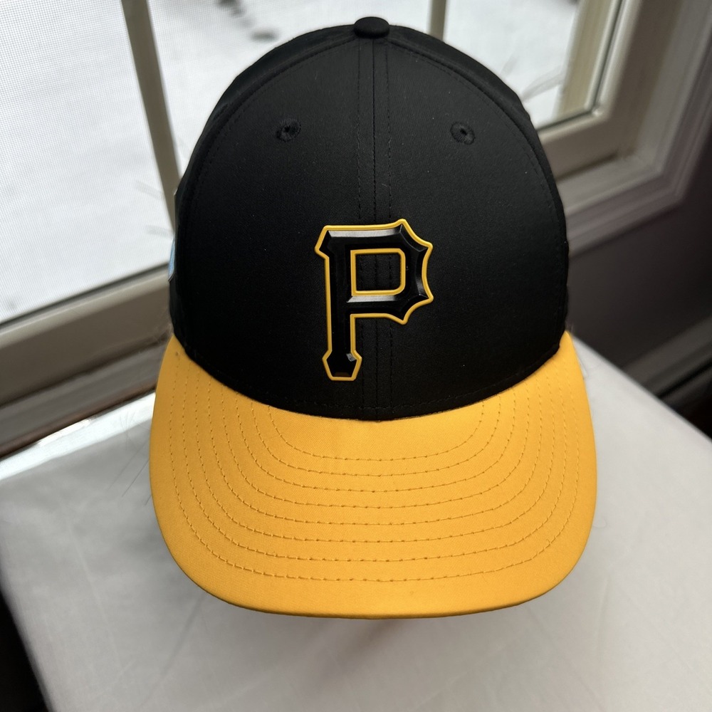 New Era Pittsburgh Pirates Performance Black & Gold Adult Fitted Sz 7 1/8 2018‎
